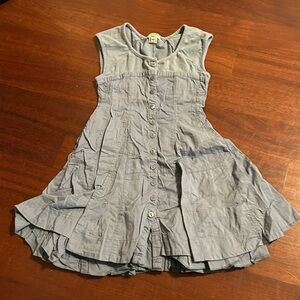Blue Button-Down Dress fancy boutique Paris brand